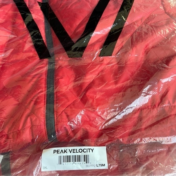 NEW Peak Velocity Insulated Hooded Lightweight Athletic Fit Jacket Red 3XL NWT - Picture 10 of 11
